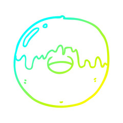 cold gradient line drawing cartoon donut