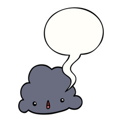 cartoon cloud and speech bubble