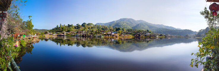 Fototapeta na wymiar panorama of Ban Rakthai ,Mae Hong son north , Thailand