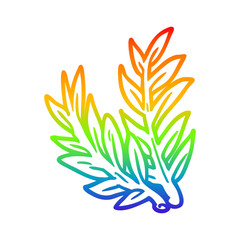 rainbow gradient line drawing Cartoon plant