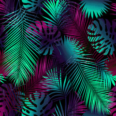 Collage of tropical leaves