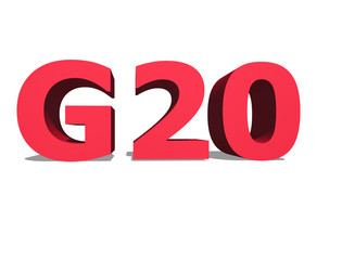 G20 summit in red text