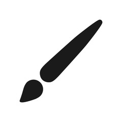 Vector simple flat style illustration of a black brush icon isolated on white backgrund