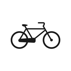 Vector flat simple style illustration of a bicycle icon silhouette isolated on white background
