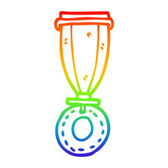 rainbow gradient line drawing cartoon medal
