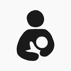 High quality hand drawn vector icon illustration of the breastfeeding international symbol isolated on white background