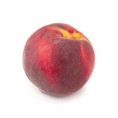 Ripe fresh peaches isolated on white background.