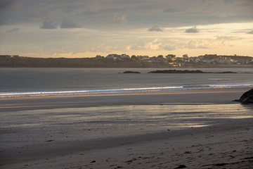Morning on the beach in Saint Malo.Brittany, France