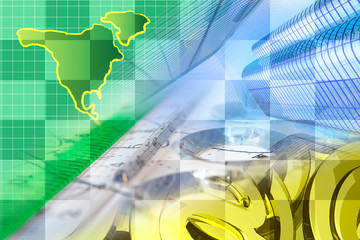 Mail signs, graph and map