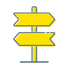 Signpost vector icon, direction arrow symbol. Simple illustration for web or mobile app - Vector, eps 10