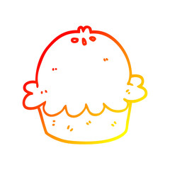 warm gradient line drawing cartoon pie