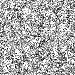 Black and white abstract seamless pattern.