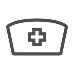Obraz premium Nurse hat icon in trendy flat style design. Vector graphic illustration. Nurse hat icon for website design, logo, app, and ui. Vector file.