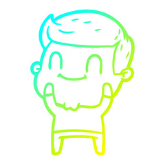 cold gradient line drawing cartoon friendly man