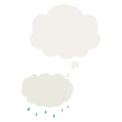 Poster cartoon rain cloud and thought bubble in retro style © lineartestpilot