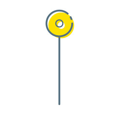 Push pin line icon, outline vector sign, linear style pictogram isolated on white. Pushpin symbol, logo illustration. Eps 10