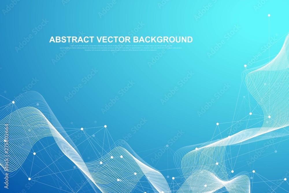 Leinwandbilder Vector abstract big data visualization. Complex data threads graphic. Abstract vector graphics. Futuristic infographic illustration