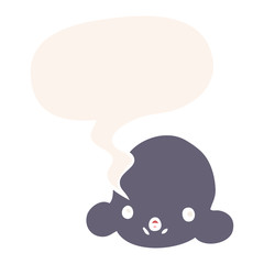 cartoon cloud and speech bubble in retro style