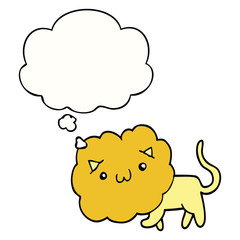 cartoon lion and thought bubble