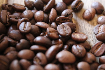 coffee beans on black background