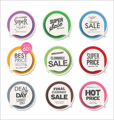 Obraz premium Collection of colorful modern badges and labels