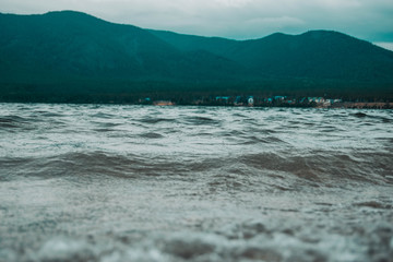  Forest;  lake;  a rock;  road;