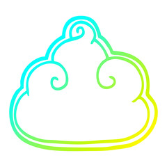 cold gradient line drawing cartoon cloud symbol