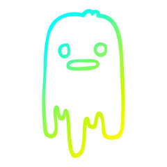 cold gradient line drawing cartoon spooky ghost