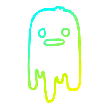 cold gradient line drawing cartoon spooky ghost