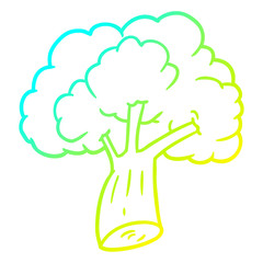 cold gradient line drawing cartoon broccoli