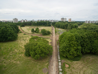 Park of Kalnieciai during reconstruction aerial photography