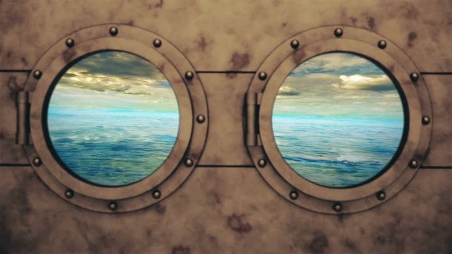 Submarine underwater view scene; seascape with reef, marine sea bottom