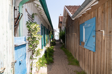 Fototapeta na wymiar oyster village in Canon Cap Ferret in France