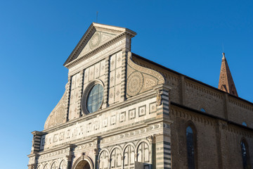 facades of the monumental buildings of the city of Florence in Italy
