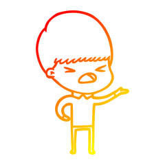 warm gradient line drawing cartoon stressed man