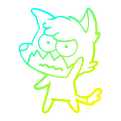 cold gradient line drawing cartoon annoyed fox