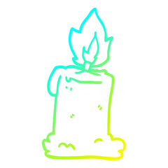 cold gradient line drawing cartoon lit candle