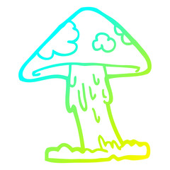 cold gradient line drawing cartoon mushroom