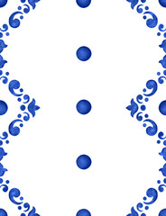 Watercolor delft blue pattern - 275607800