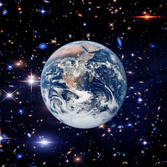 Earth from space with a dramatic view. The elements of this image furnished by NASA.