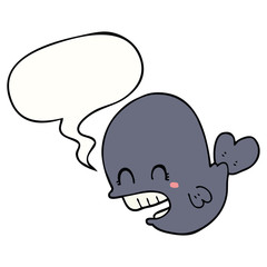 cartoon whale and speech bubble