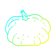 cold gradient line drawing cartoon pumpkin