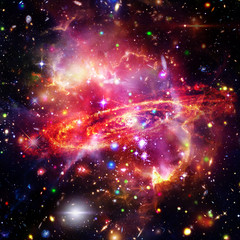 Obraz premium Space Background with Colorful Galaxy Cloud Nebula. The elements of this image furnished by NASA.
