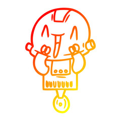 warm gradient line drawing cartoon robot