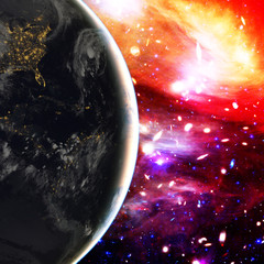 Earth and space. The elements of this image furnished by NASA.