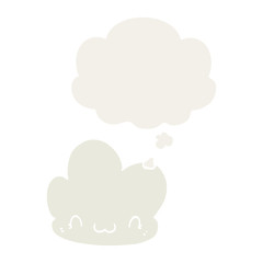 cartoon cloud and thought bubble in retro style