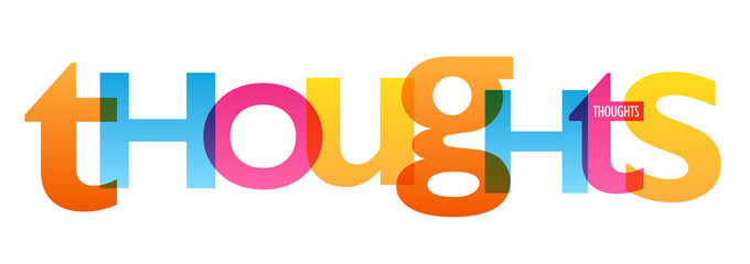 THOUGHTS colorful vector typography banner