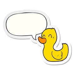 cartoon duck and speech bubble sticker