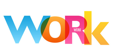 WORK. colorful vector typography banner