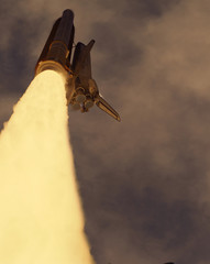 Rocket spaceship. The elements of this image furnished by NASA.